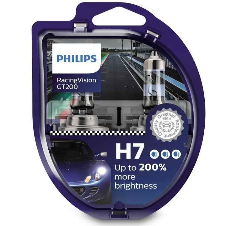 крушка преден фар на автомобил Philips Racing Vision GT +200%